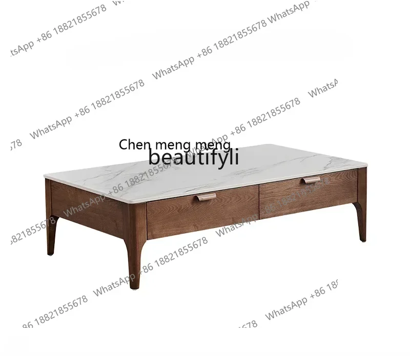 

182 Журнальный столик для гостиной, дома, маленькой квартиры, мрамор, минималистичный, из массива дерева, каменная тарелка, высокое качество 50 см
