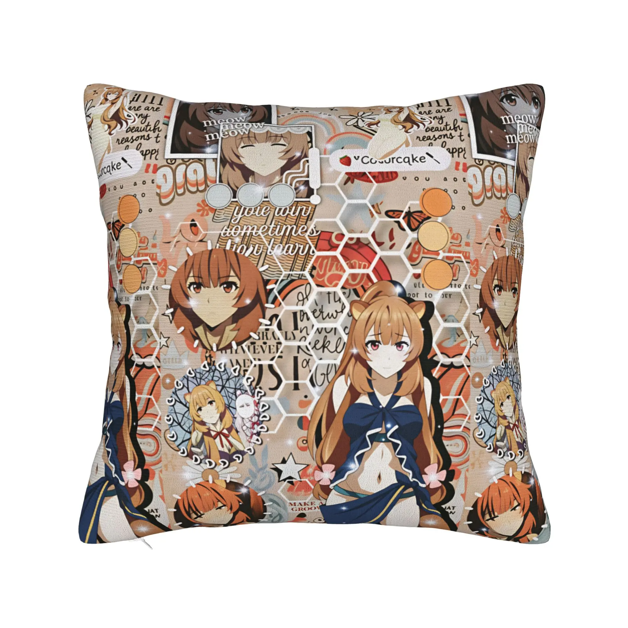 Raphtalia S-Shield Hero TRotSH Pillowcases  Cute Funny Pillow Case For Chair Sofa Home Decor Square Pillow Cover