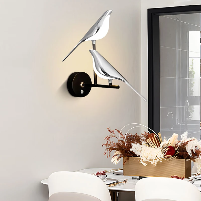 실내 터치 스위치 LED 벽 램프, 실버 골든 LED 벽 조명, 홈 인테리어 조명, 침실 AC85-265V
