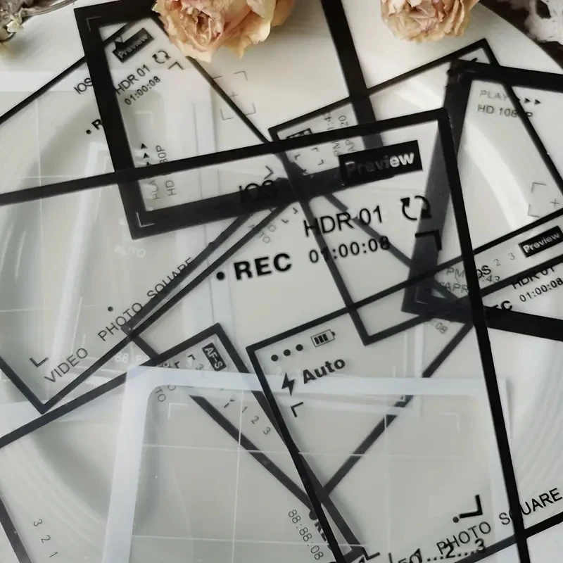 15 Sheets Of Transparent Retro Adhesive Collage Hand Account Decoration Material Sticker Pack, Album Scrapbooking Decor Supplies