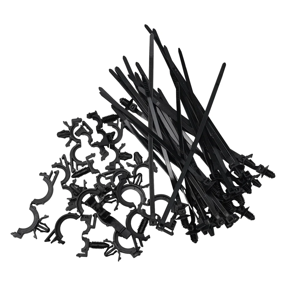 45Pcs Universal ﻿car Wire Harness Fastener Clamp Clips Cable Push Mount Cable Zip Tie With Car Wire Routing Clips Screw Zip Ties