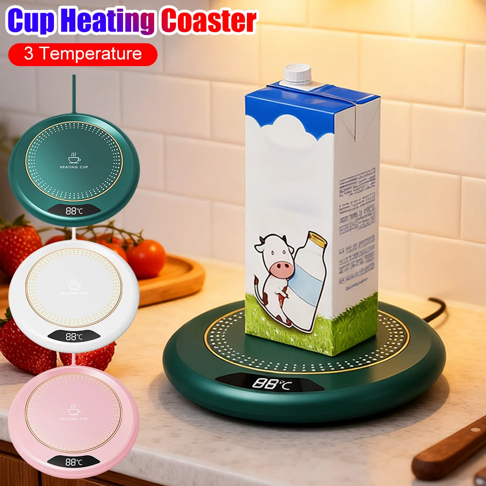 

Cup Warmer Coffee Mug Heating Coaster for Home Office Milk Tea Water Heating Pad 3 Temperature Setting Thermostatic Hot Plate