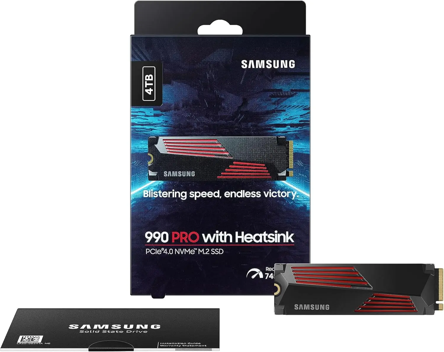 

990 PRO Heatsink SSD 4TB, NVMe M.2, Speeds Up to 7,450MB/s Best for