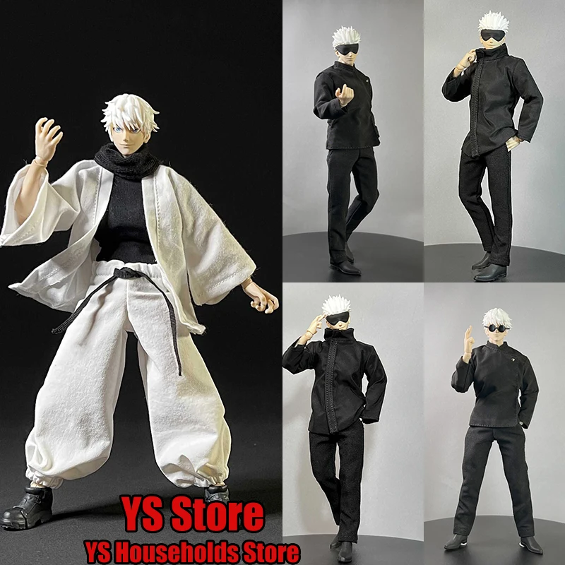 

1/12 Gojo Satoru Man Soldier Black Teacher Uniform Anime Jujutsu Kaisen Shinjuku Fighting Cloth Toys For Romankey Body Decors