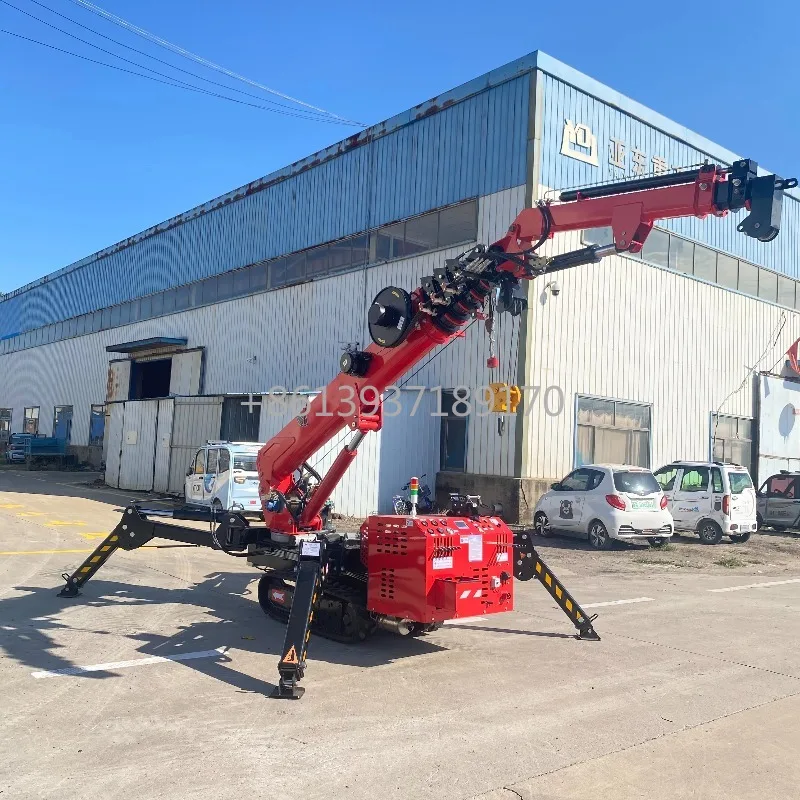 رافعة عنكبوت صغيرة 3 طن زاحفة ذاتية الدفع هيدروليكية تلسكوبية ذراع لاسلكي للتحكم عن بعد شهادة CE #4