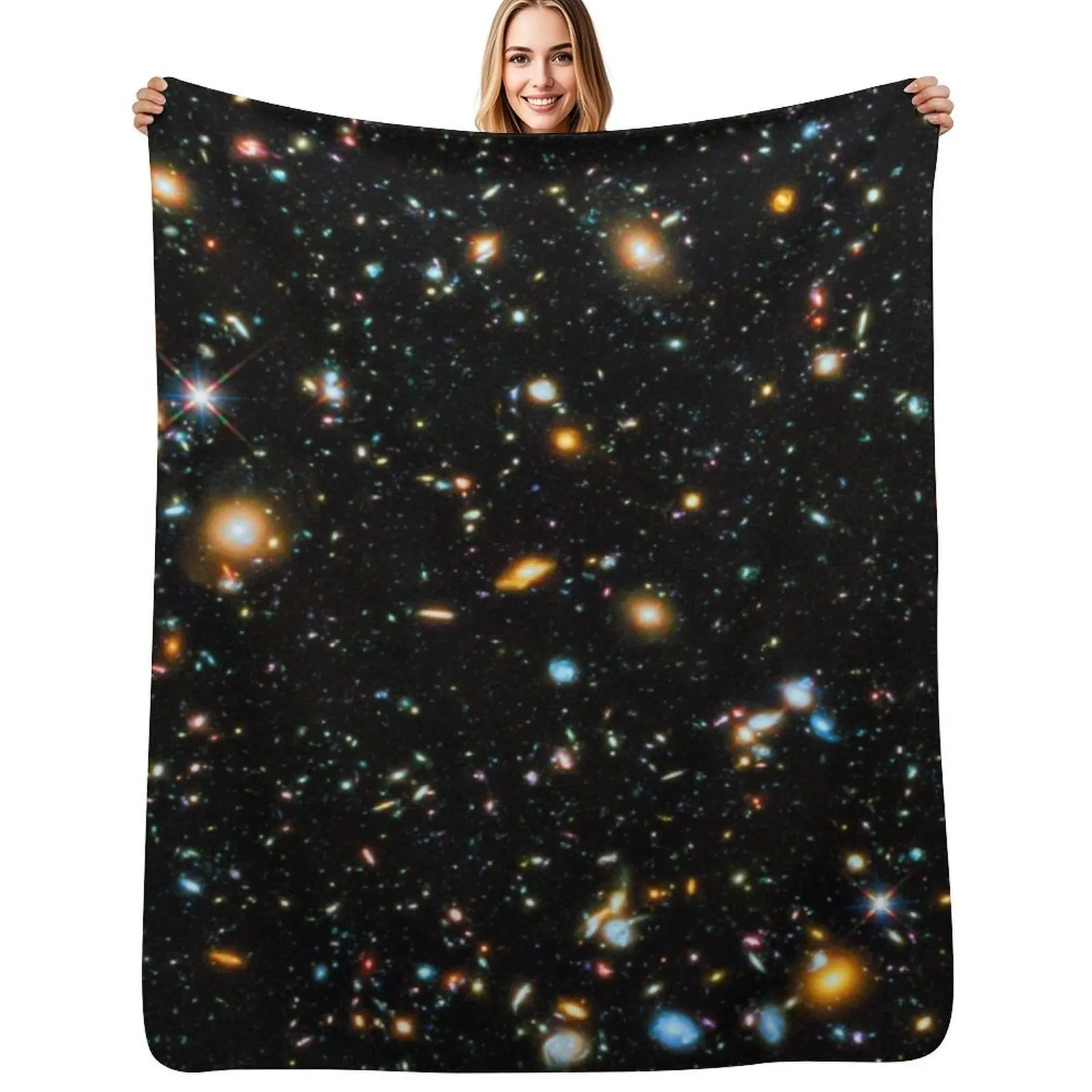 Hubble Extreme Deep Field Throw Blanket Hairy Thins Fashion Sofas blankets ands Decorative Beds Soft Plush Plaid Blankets