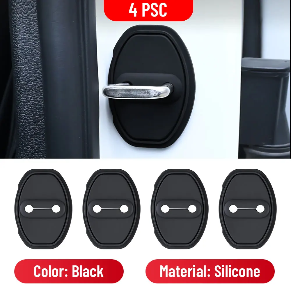 For Volkswagen JETTA VS5 VS7 2020 2021 -2025 Car Door Silicone Shock-absorbing Locking Cover Door Lock Catch Protection Cover