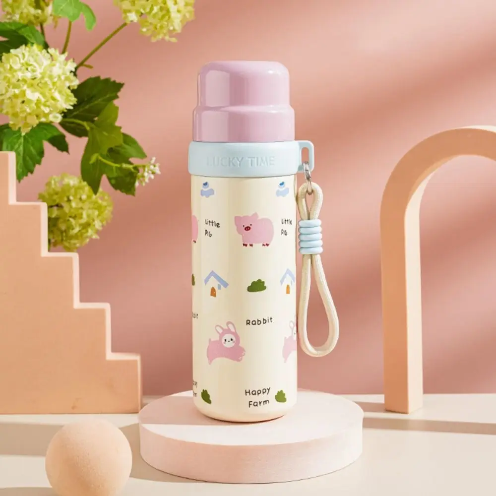 Portable Cartoon Water Bottle Large Capacity 316 Stainless Steel Thermos Cup 350/500ML Creative Insulated Cup Coffee Tea