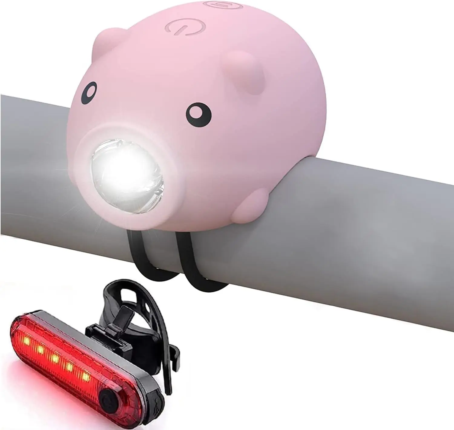 

Night Riding Girls Bike Horn and Light 2 in 1 Scooter Headlight and Tail Light 3 Lighting Mode Cute Bicycle Accessories