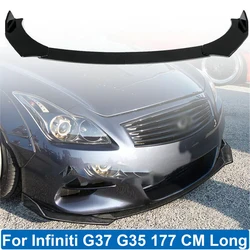 177CM Front Bumper Lip Spoiler Side Splitter Chin Body Kit Deflector Guards For Infiniti G37 G35 Coupe Sedan Car Accessories