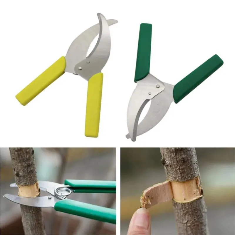 Garden Scissors Ring Shape Grafting Cutting Shears Orchard Fruit Tree Peeling Bark Stripping Cutting Shears Knife Hand Tools