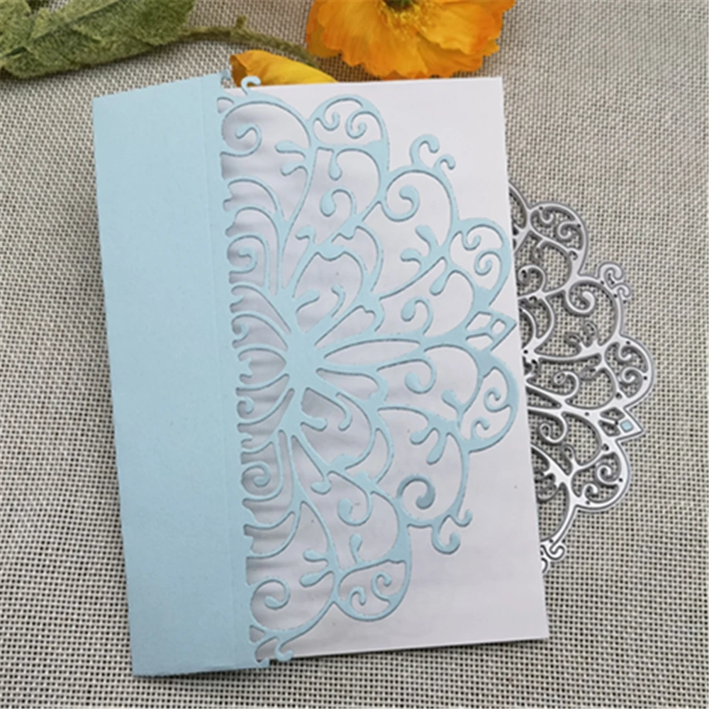 Flower Lace Fan shape Metal Cutting Dies Stencil Scrapbooking Photo Album Card Paper Embossing Craft DIY