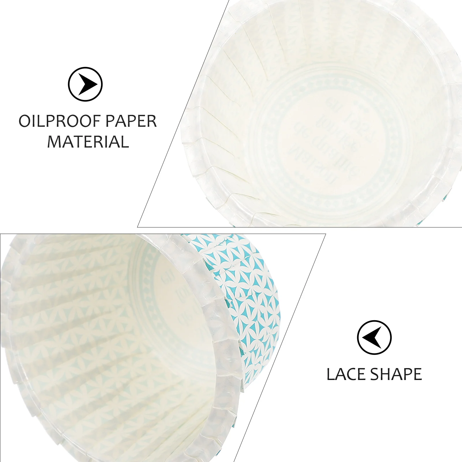 

50 Pcs Christmas Lace Cake Cup Cases for Baking Greaseproof Paper Disposable Dessert Cups