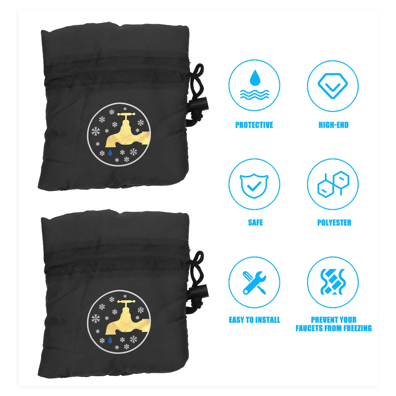 

2pcs Winter Covers Outdoor Anti-Freeze Protector Garden Spigots Hose Bibs Water Reusable Durable Easy Install For Cold
