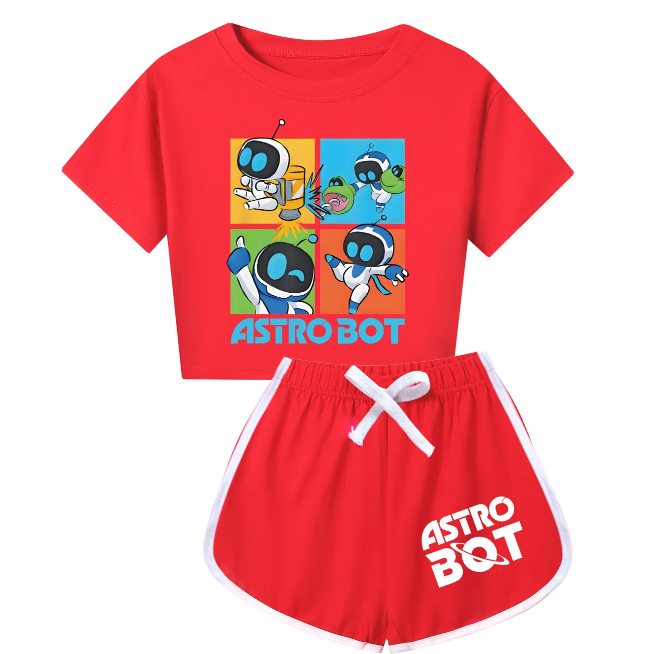 ASTROBOT verão crianças roupas anime impressão ternos da criança meninas conjuntos de jogo topo + shorts conjuntos terno esportivo casual conjuntos do bebê