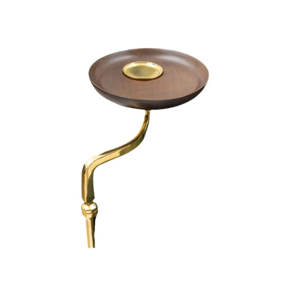 Luxury Godfather Chair Accessory Set  Wood Armrest Tray Stainless Steel Bracket Brass Caster Wheels