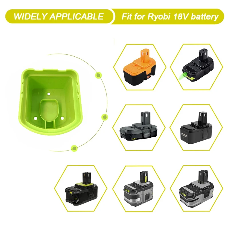 Li-ion Battery Holder for RYOBI 18V One+ Ni-cd Lithium Battery Wall Mount Battery Storage Rack Fixed Bracket for Ryobi P107 P108