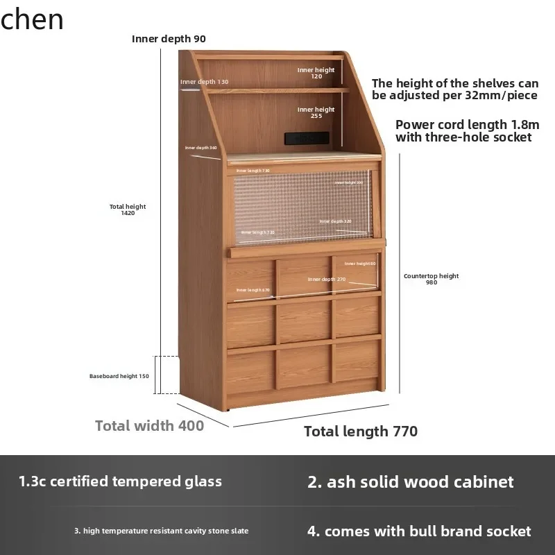 

H5.22 retro solid wood dining side tea coffee cabinet display cabinet small apartment living room storage floor cabinet