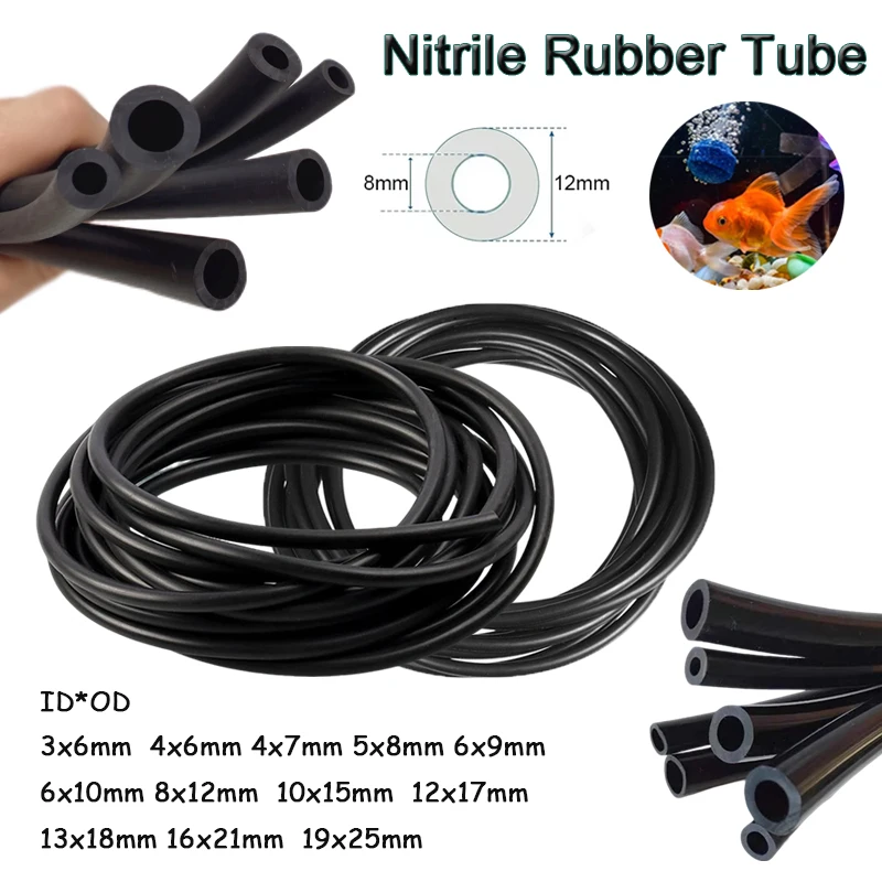 Tuyau de carburant en caoutchouc Nitrile noir ID3mm ~ 19mm longueur 1 mètre/3 mètres tuyau en caoutchouc nitrile lisse pour tuyau de carburateur de livraison de gasolines
