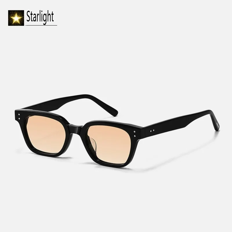 new popular Summer Acetate black Sunglasses men fashion Glasses Men UV400 square Handmade Eyeglass Woman Outdooor travel 145mm
