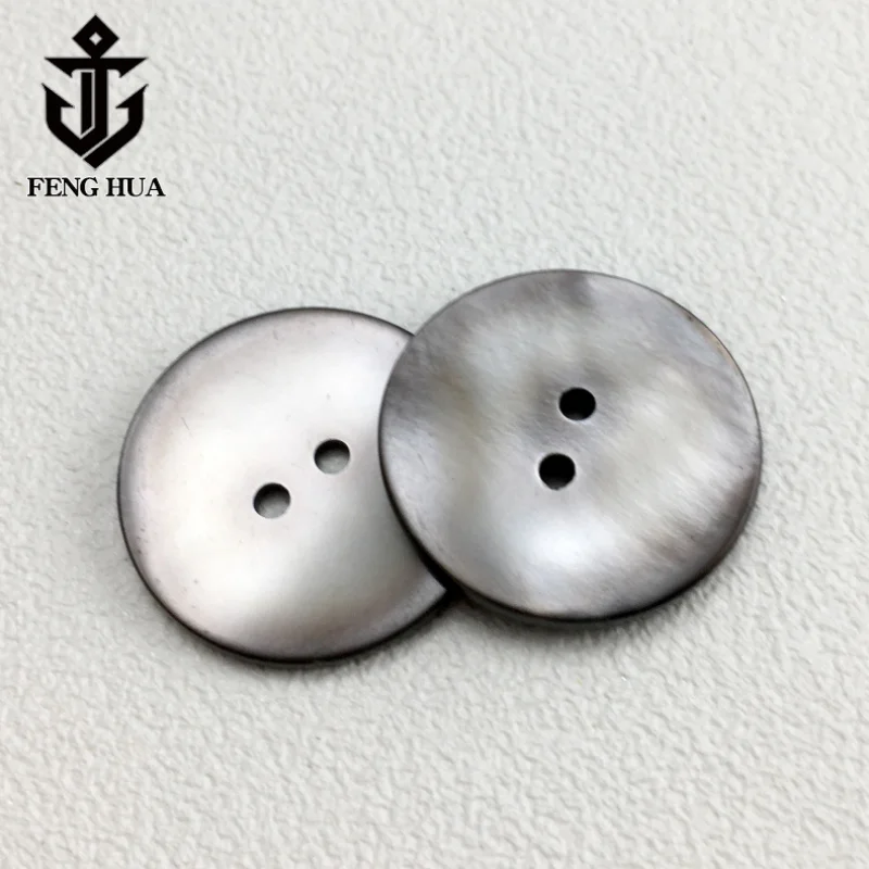 10PC Natural Black Mother of Pearl Shell Grey Round 2-holes Flatback Button DIY Suit Cufflinks Invitation Scrapbook Sewing Decor