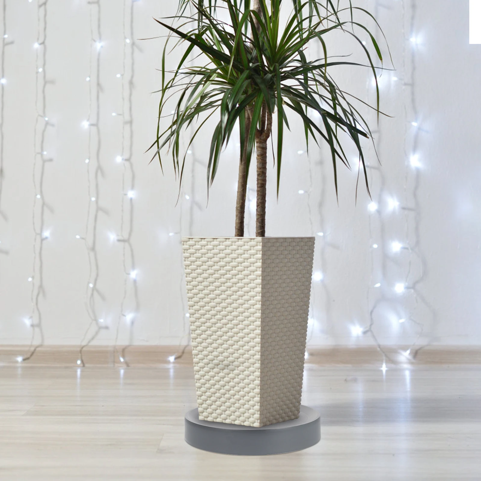 

Thickened Plastic Plant Grey Black Rolling Stand for Pots Heavy Duty Saucer Easier Moving Sturdy Universal Wheel