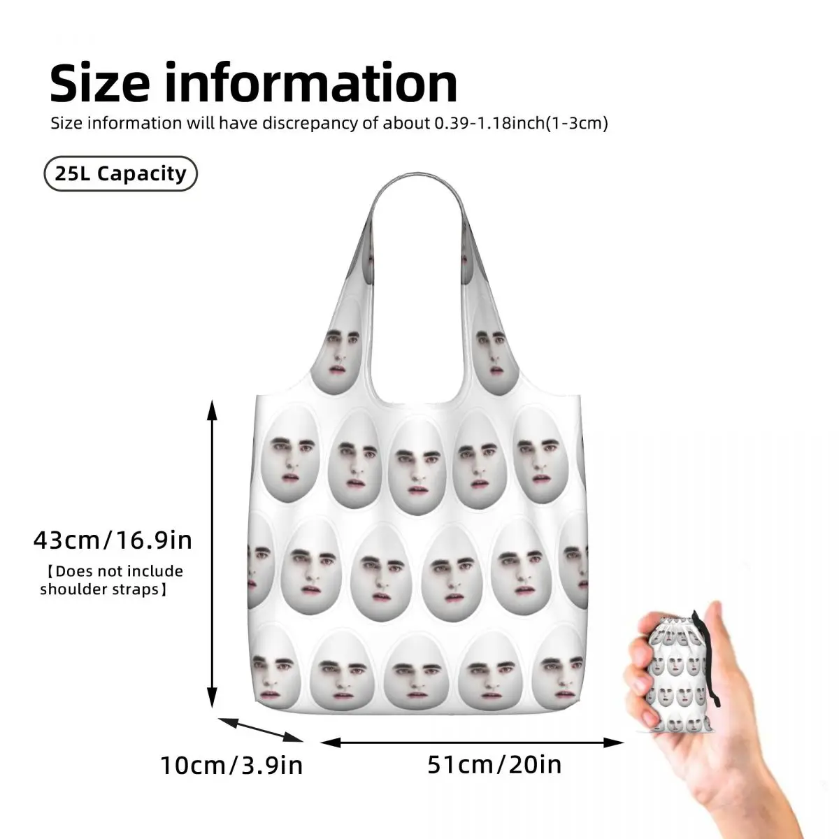 Eggward Cullen Edward Cullen Shopping Tote Bag Canvas Large Capacity Shoulder Bags Shopper Grocery Handbag for Women
