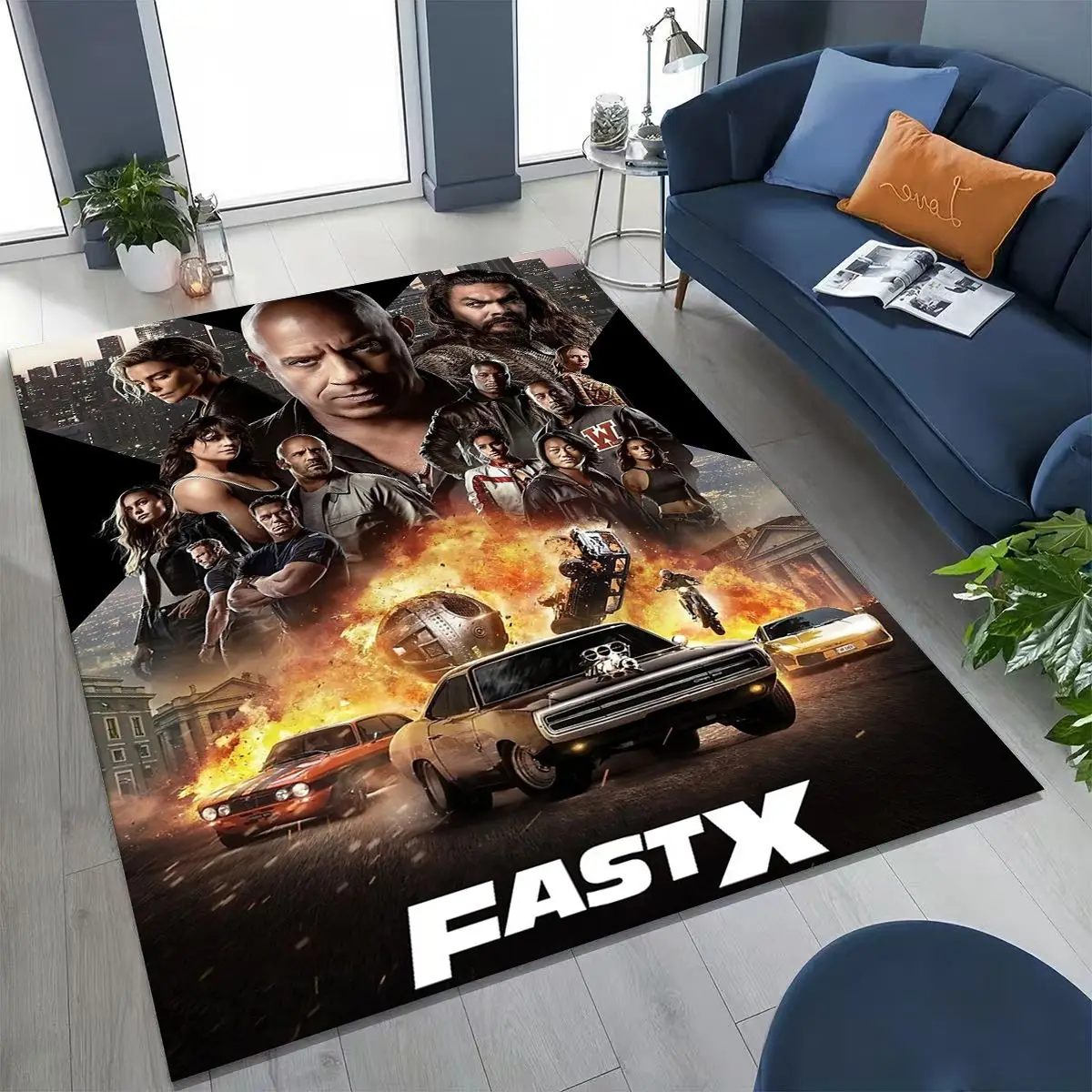 

Fashion Fast & Furious X Dominic Art Carpet Rug for Bedroom Living Room Sofa Home Doormat Decor,Large Kid Non-slip Floor Mat