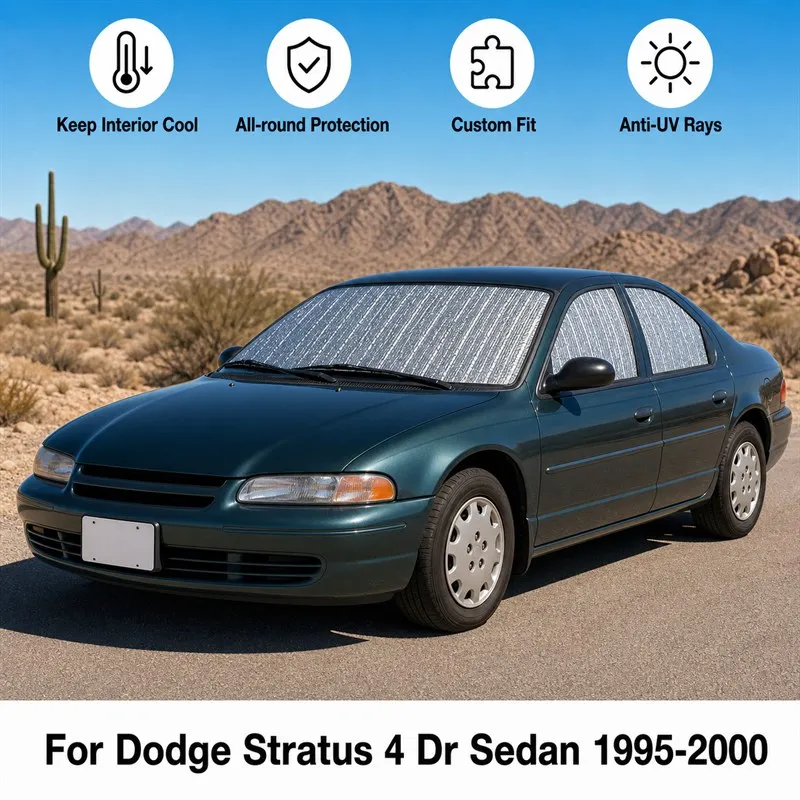 

For Dodge Stratus 4 Dr Sedan 1995-2000 Full Set Car Window Sunshades UV Block Privacy Heat Insulated Foldable Car Curtain