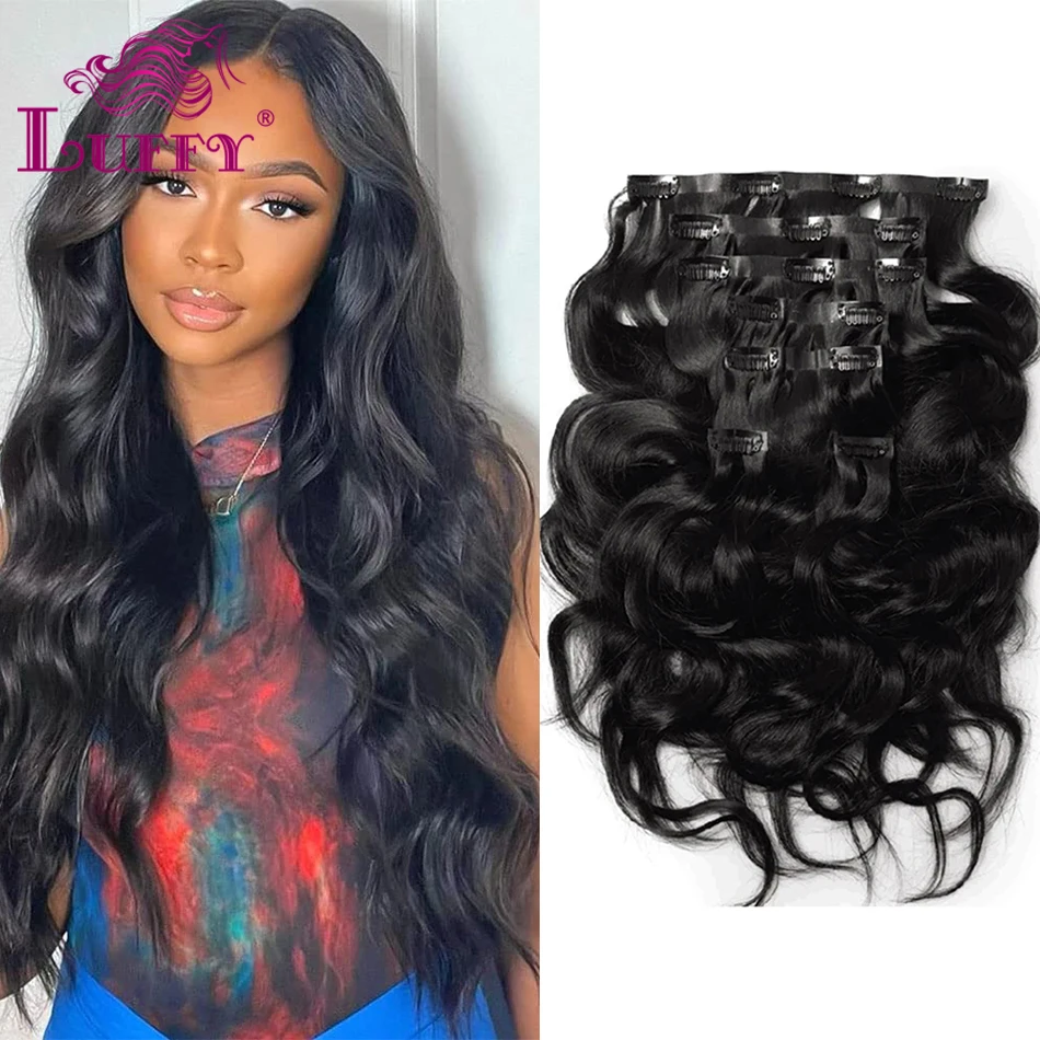 Body Wave Clip in Hair Extensions Human Hair Skin Weft Seamless PU Clip In Double Drawn Hair Extensions Wholesale For Women