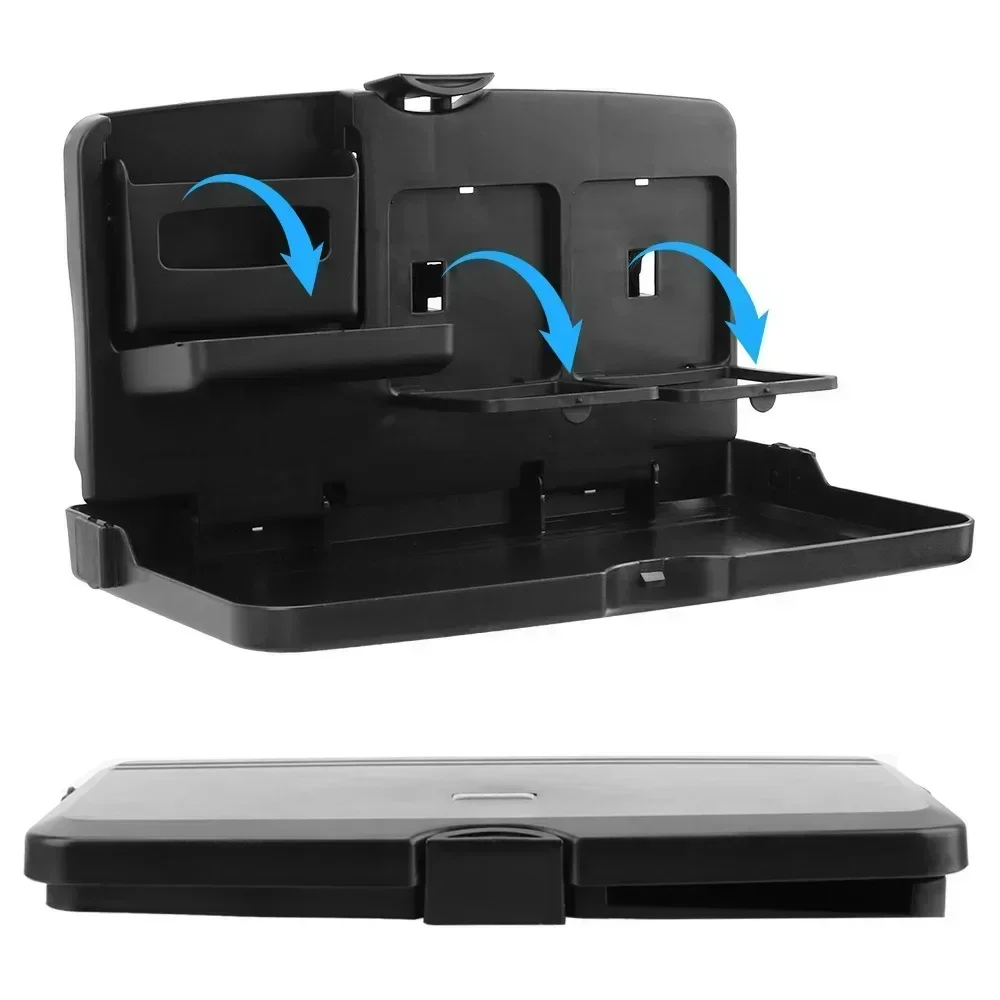 Car Multi-function Portable Car Dining Food Cup Table Folding Tray Car Interior Storage Shelf Back Seat Cup Holde Car Auto Parts