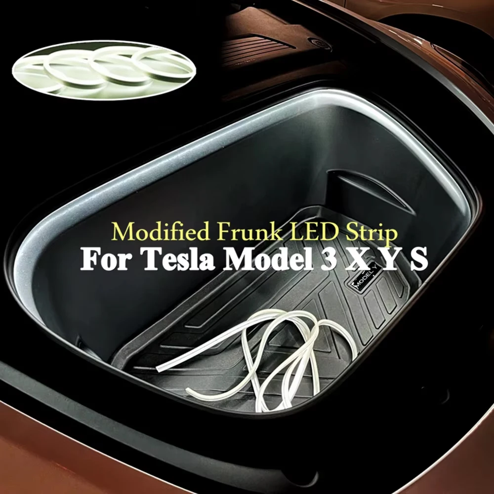 Front Trunk Frunk LED Surround Light Flexible Strip Decorative Lamp For Tesla Model 3 Y S X LED Decorative Lamp Strip Universal