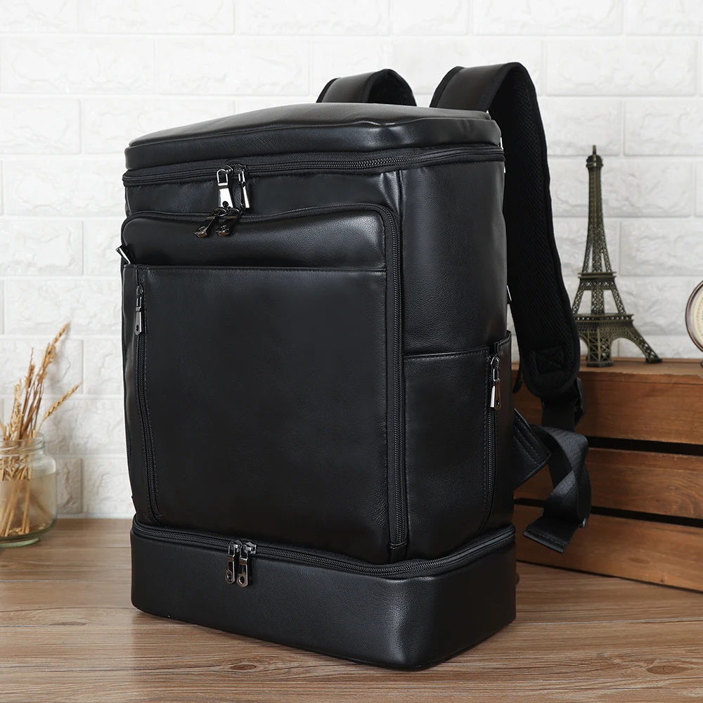 Wholesale High Capacity Male Pure Leather Backpack Travelling Outdoor Bags Cowhide Backpack