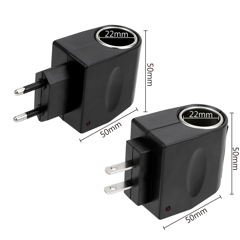 Auto Accessories EU US Plug Interior Parts Car Cigarette Lighter Adapter AC 220V To DC 12V Converter