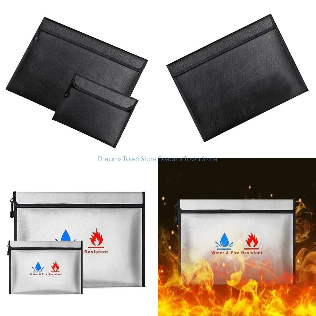 حقيبة ملفات النقود HX6A مقاومة للحريق ومقاومة للماء مع سحاب للنقود، ملف مهم #1