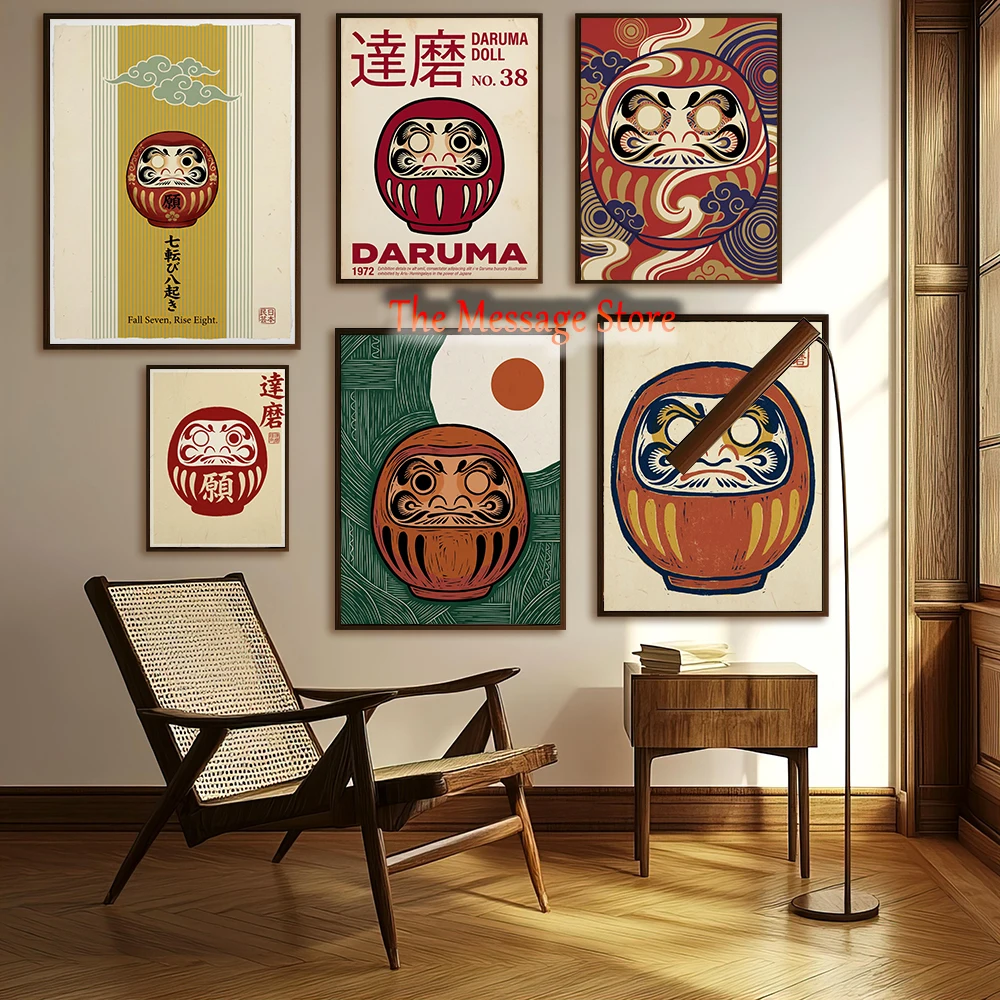 Japanese Traditional Lifestyle - Japanese Daruma Doll Vintage Style Folk