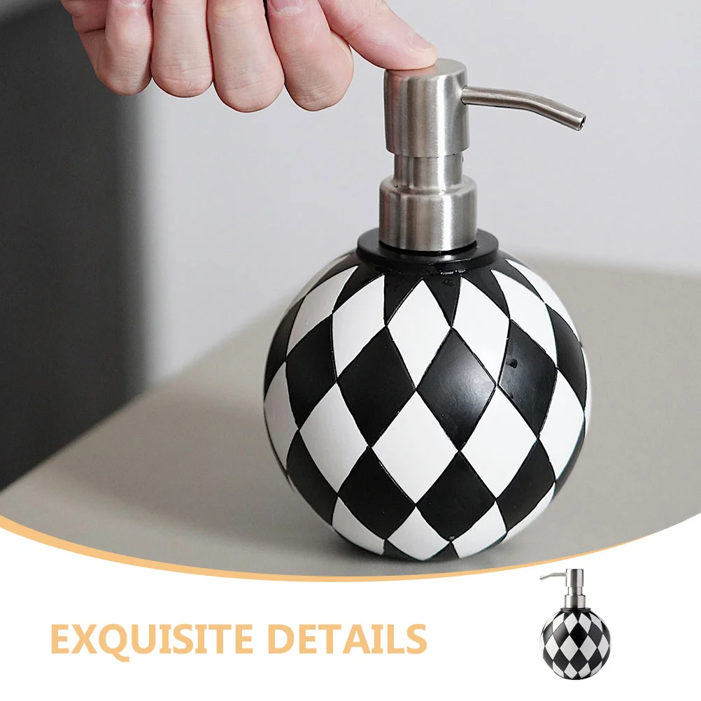 Checkerboard Soap Dispenser Laundry Liquid Shampoo Hand Bathroom Foaming Pump Bottle Jars Detergent