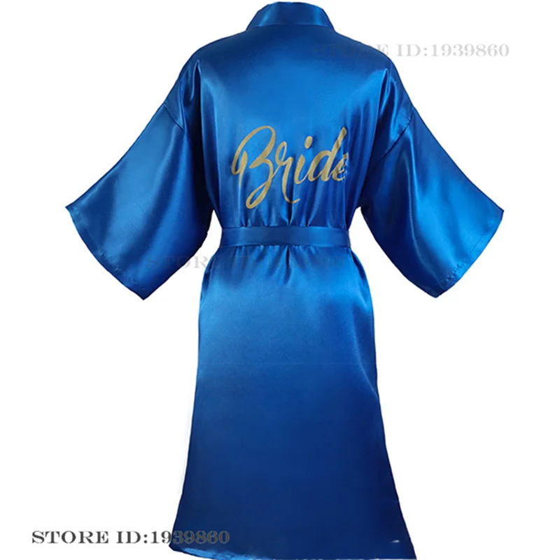 Sexy Elegant Wedding Robe Negligee Bride Bridesmaid Kimono Bathrobe Gown Spring Summer New Sleepwear Nightgown Satin Home Dress