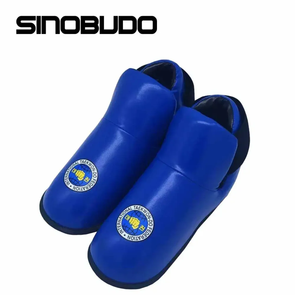 1Set ITF Taekwondo Foot Ankle Guard Protector Hand Protector Kickboxing Boot Gloves ITF Martial Arts Sparring Gear Karate