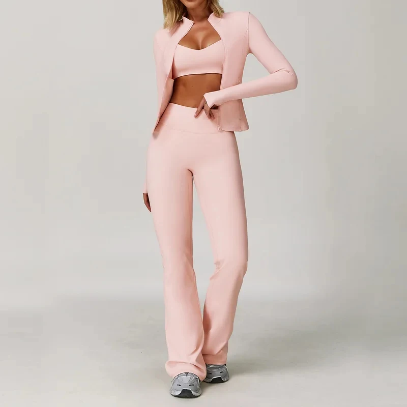 Yoga Suit Sports Set Gym Set Women Tracksuit Running Workout Clothes Long Sleeve Sports Bra Athletic Wear Yoga Clothing