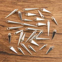 30PCS 3 Styles Wholesale Metal Alloy Smooth Surface Conical Pendant Charms For Jewelry Making DIY Handmade Craft