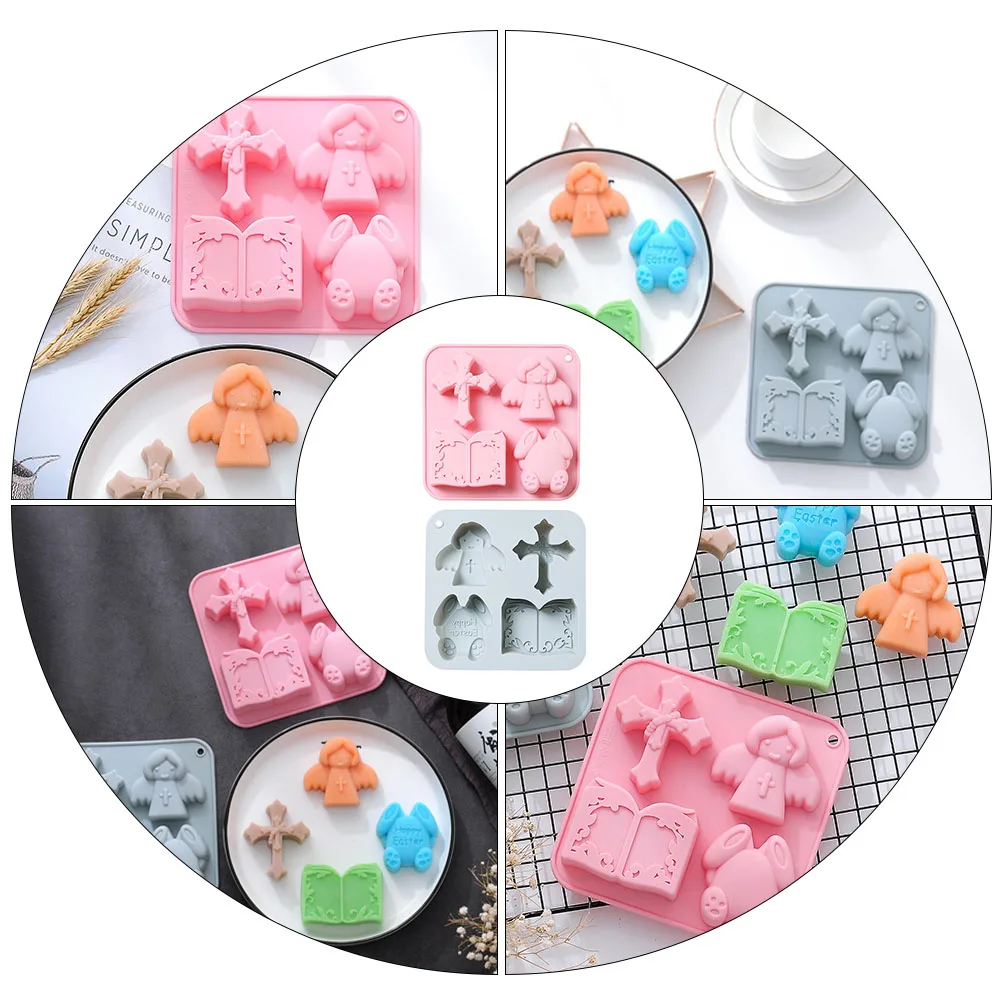 

2 pcs Bible Rabbit Cake Making Mould Silicone Cake Baking Mold DIY Tray Making Molds For Home Kitchen Hotel Restaurant