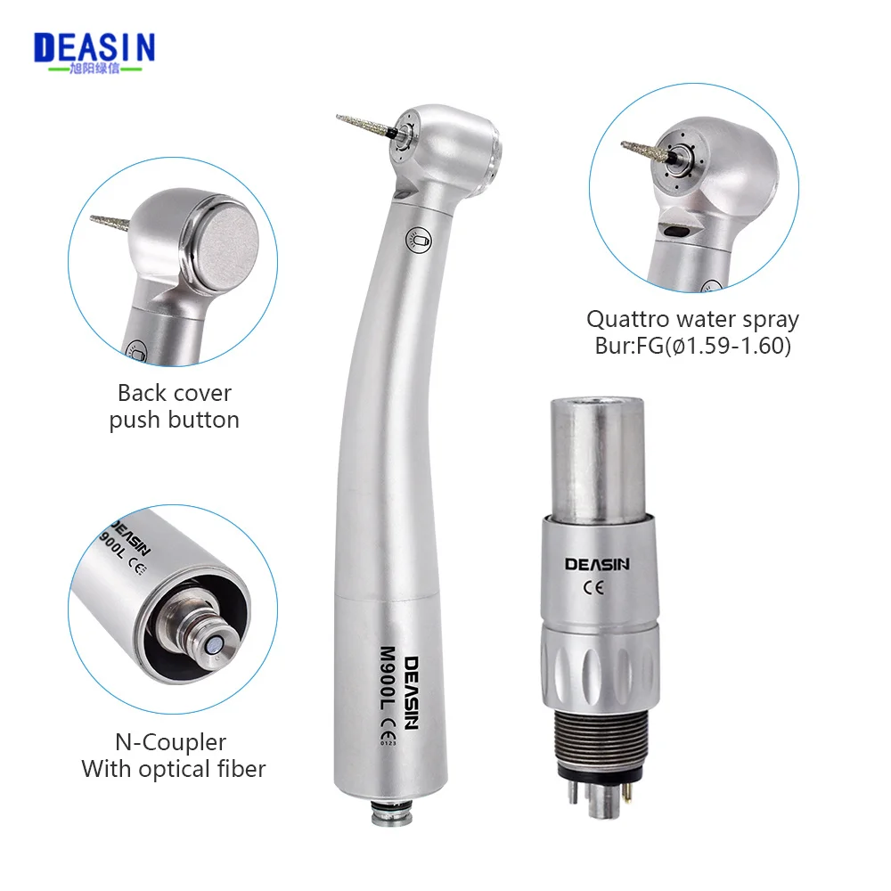 

Deasin 8000 /M9000L Type Dental Air Turbine Fiber Optic LED High Speed Surgical Optical Handpiece For N Coupler