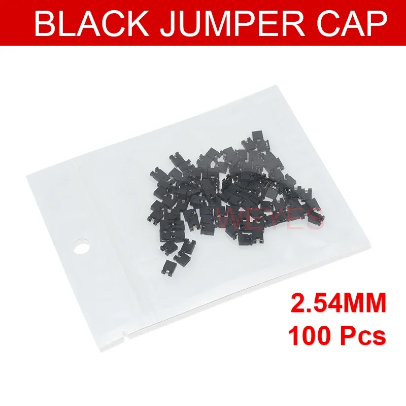 100PCS Brand New Pitch 2.54MM Black JUMPER CAP Mini Jumper Short Circuit Cap