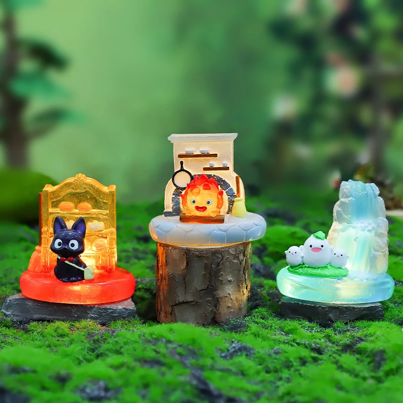 Miyazaki Hayao'S Fairy Tale Miniature Landscape Blind Box Anime Desktop Ornament Accessories Cute Children'S Nightlight Toy Gift