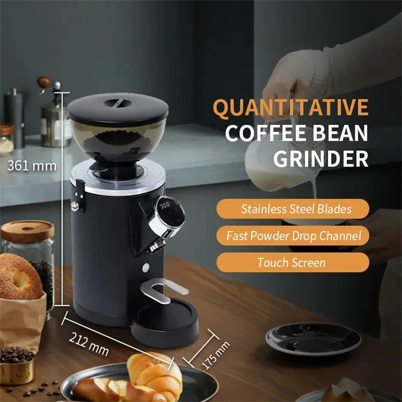 Adjustable Italian Espresso French Press Hand Brewed Stainless Steel Electric Coffee Bean Grinder Machine