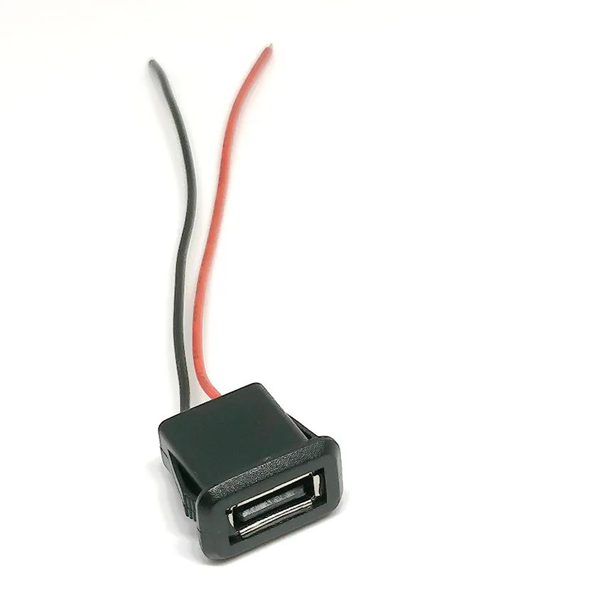 1個 2線式/4線式 USB 2.0 メス電源ジャック USB 2.0 充電ポートコネクタ ケーブル付き 電気端子 USB充電ソケット