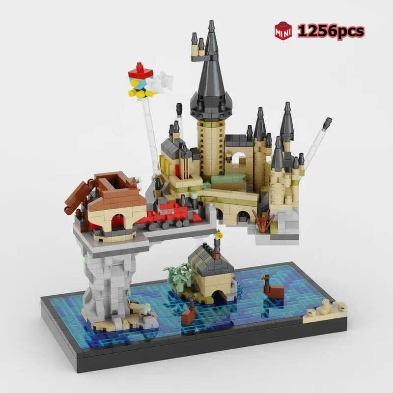 

FUNXINEE 1256pcs Micro Building Blocks Creative Famous Science Fiction Movie Magic Suspended Castle Magic School Model Kids Gift