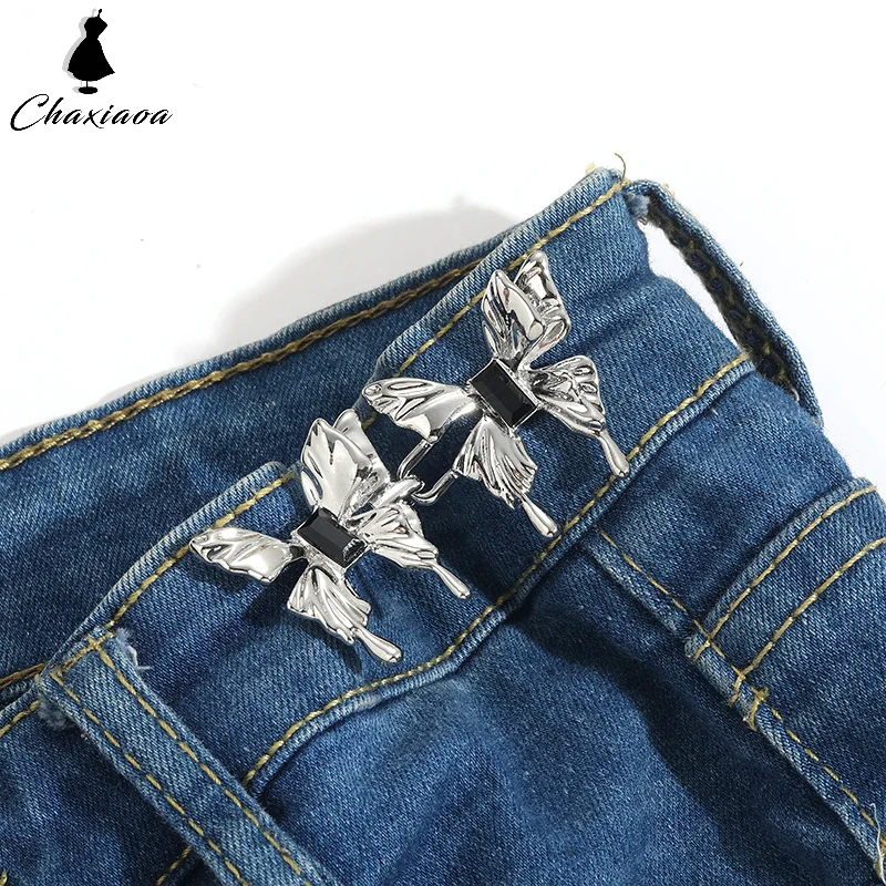 10 Pairs Adjustable Seamless Invisible Waist Buckle Jeans Waist Tightening Tool Butterfly Detachable Waist Button No Nail