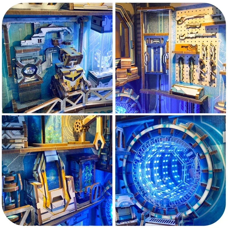 

Planetary Era Miniature Model Kits DIY Wooden Book Nook Shelf Insert Bookshelf